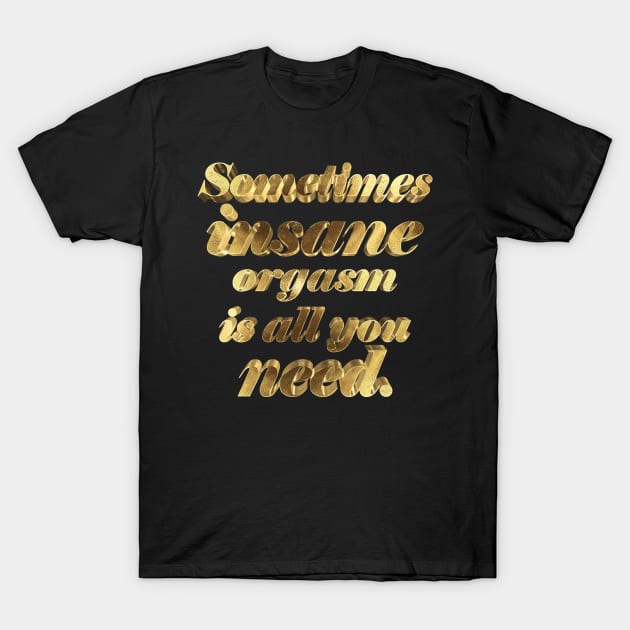 Sometimes insane orgasm is everything you need T-Shirt by underthetable